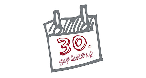 Kalender zeigt den 30. September