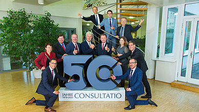 50 Jahre CONSULTATIO Jubiläum - Gruppenfoto Geschäftsführer Jubiläumsfoto 50Jahre